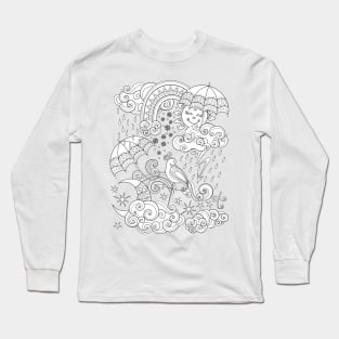 Noncolored Fairytale Weather Forecast Print Long Sleeve T-Shirt